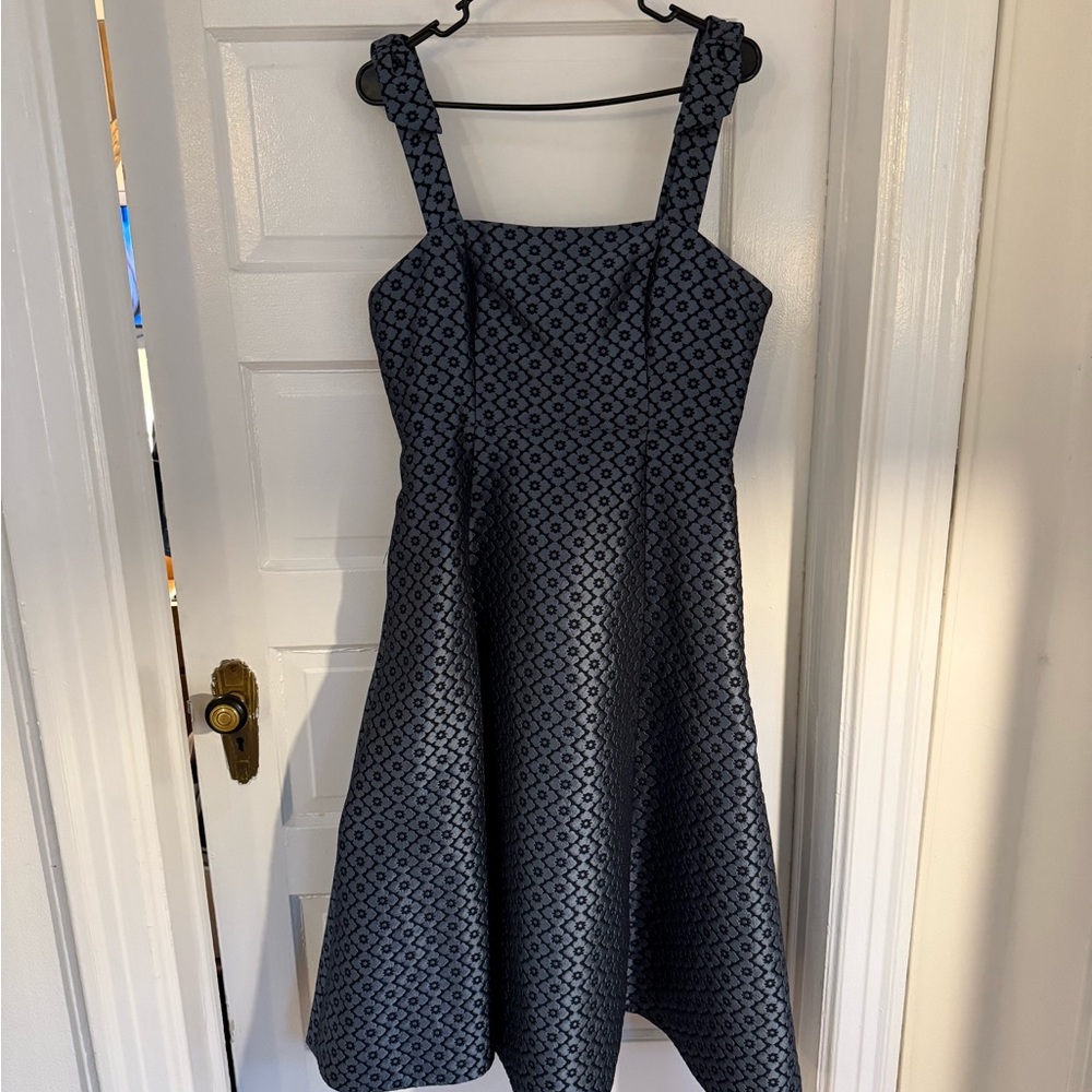 Kate Spade Brocade Navy Blue Floral Dress